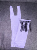 Lavender Tail Bag w/Fringe