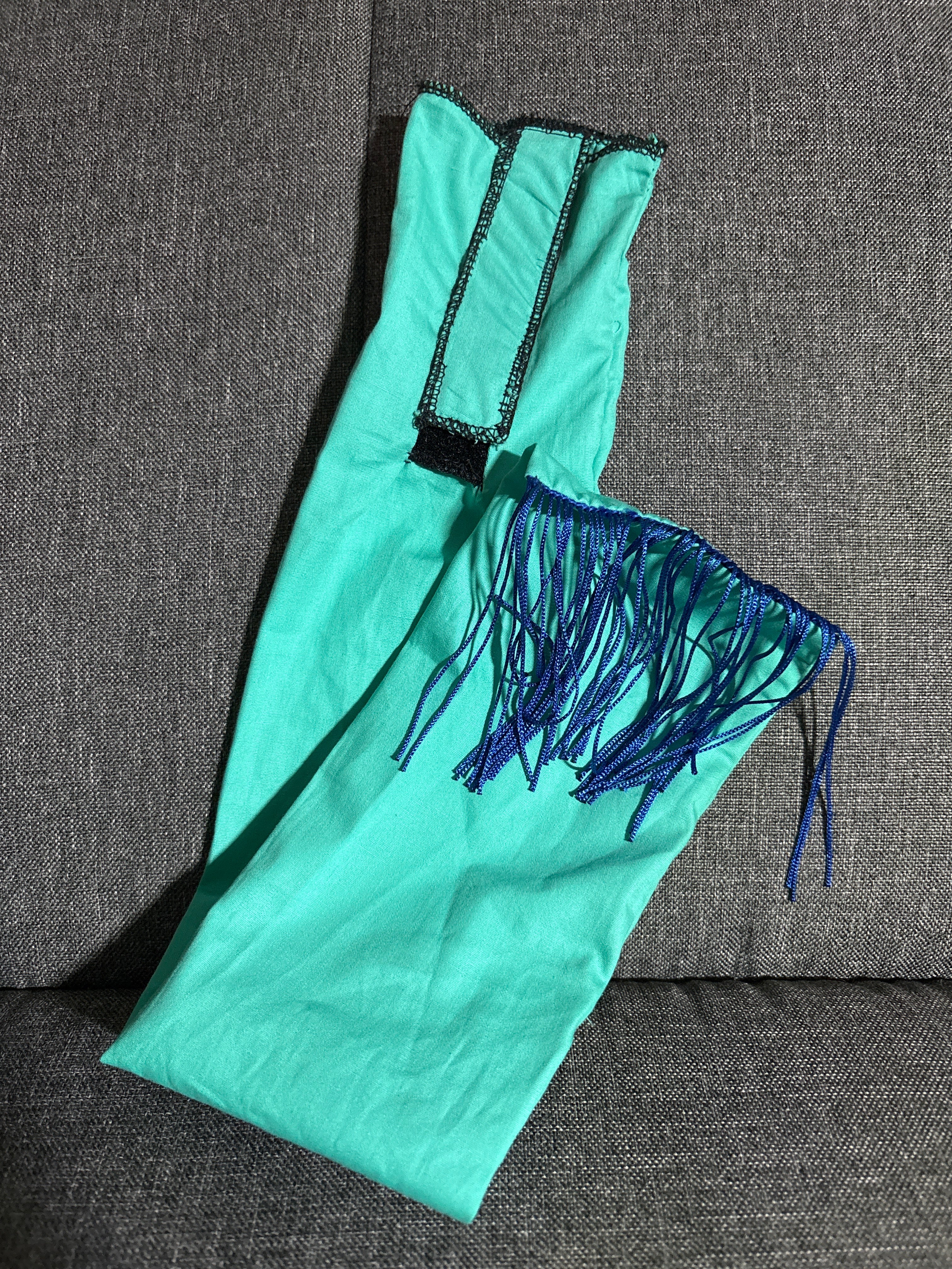 Teal Velcro Tail Bag w/Fringe